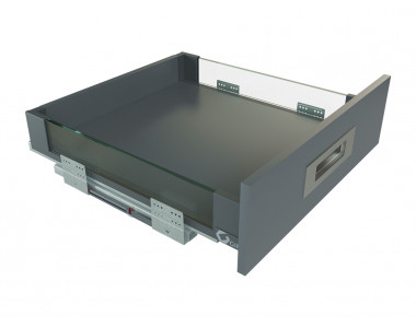 Висувний ящик зі склянними боковинами GIFF PRIME FlatBox L=500 H=84 графіт