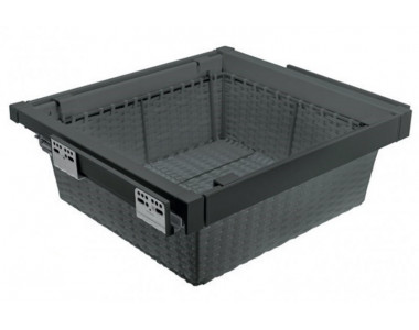 Кошик для білизни ELITE GTV з ротангу графіт 700мм з дотягом повного висуву