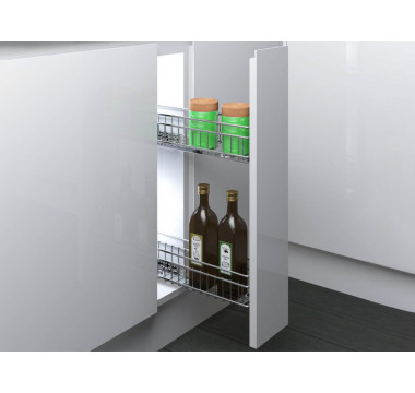 Карго 150 бокове праве кріплення з дотягом INOXA Quadro 2104DY хром (2 полиці)
